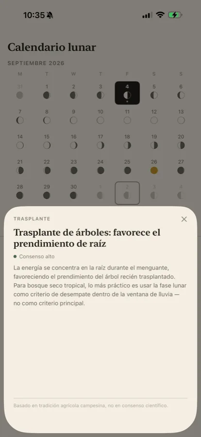 Pantalla de detalle de una actividad recomendada